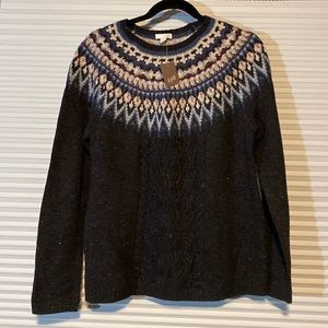 Gray & Multicolor J-JILL Sweater Size S